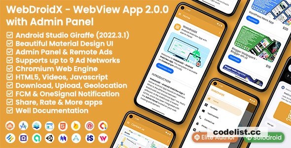 WebDroidX v2.0.0 – Android WebView App with Admin Panel
