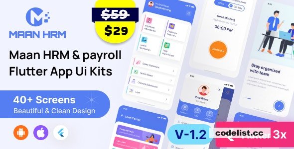 Maan HRM Flutter App UI Kit (Android & iOS) v1.2